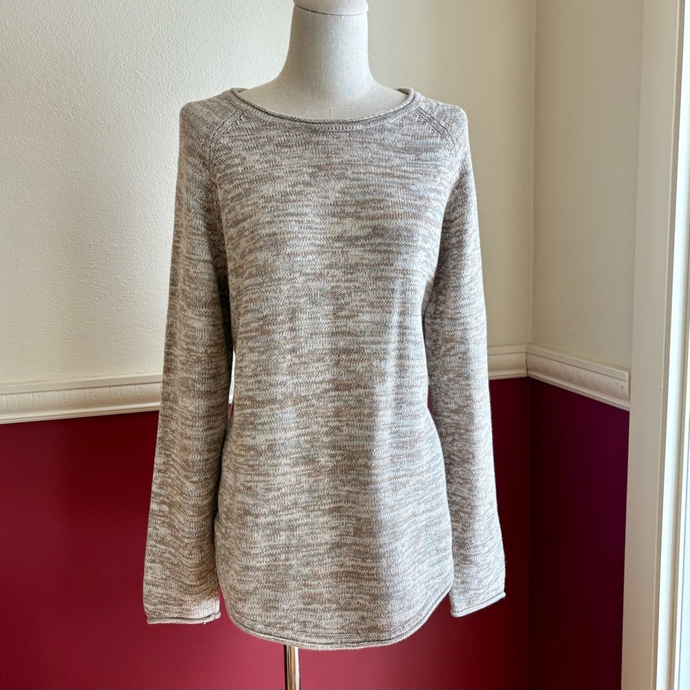 Jeanne Pierre 100% cotton oatmeal beige sweater